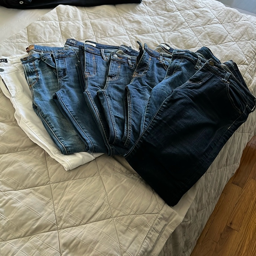Last of the skinny jeans!!!  One bootcut. Lol
